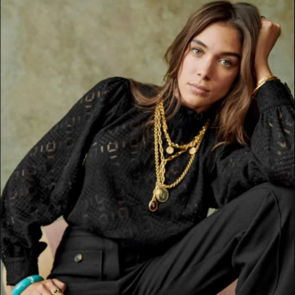 Sezane Shona Blouse in Black size 38